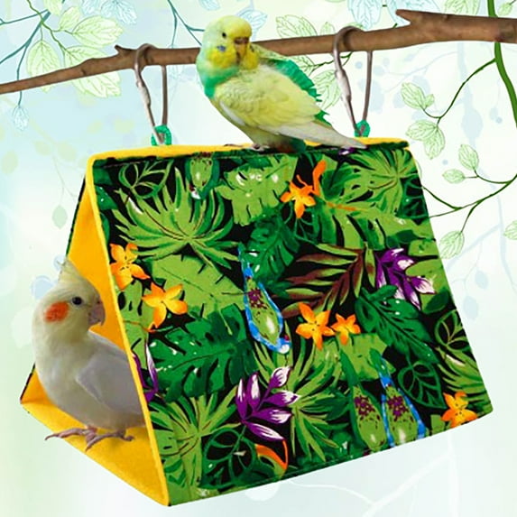 SPRING PARK Warm Bird Nest House Winter Bird Shed Hut Bird Hanging Hammock Parrot Hideaway Cave Flannel Finch Cage for Hamster Parrot