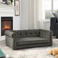 thumbnail image 3 of Elegant Rectangle Pet Sofa Bed for Small and Medium Dogs, Modern Elevated Anti-Mite Dog Couch, Durable and Easy-Clean Pet Furniture and Living Room, Bedroom Comfort Dog Sofa (Dark Gray, 40"x23"x14"), 3 of 8