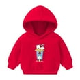 thumbnail image 1 of Sweat à Capuche Tendance pour Filles, Imprimé Dessin Animé, Manches Longues, Rouge, Taille 4-5T, 1 of 8