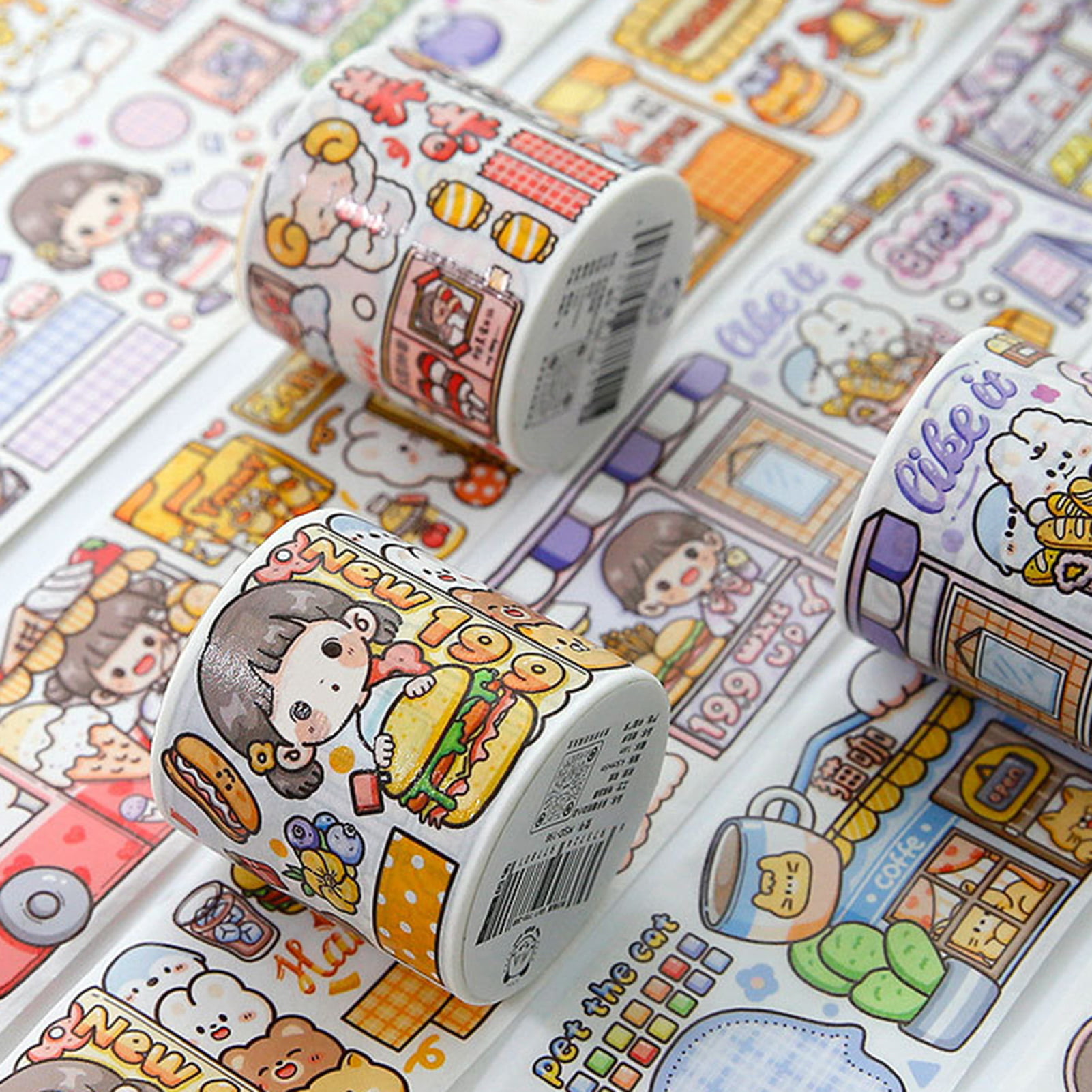 Ins Simple Cartoon Comic Smiley Washi Tape Scrapbooking DIY Decor