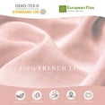 thumbnail image 5 of 100% Pure Linen Duvet Cover with Button Closure and Corner Ties Soft & Breathable - Pink King/Cal King, 5 of 7
