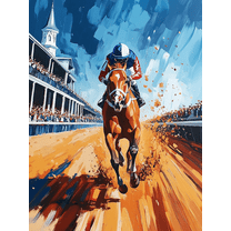 Kentucky Derby Horse Racing Canvas Print/Wall Art， Suitable for Living Room， Study， and Gallery Wall Decor.