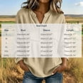 thumbnail image 3 of cfhntfmh Tops for Women V Neck 3/4 Sleeve Blouse Fashion Hollow out Shirts Loose Fit Button up Spring Fall Clothes (Khaki,3X-Large), 3 of 5