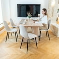 thumbnail image 3 of Homy Casa Set of 4 Beige Velvet Side Chairs for Dining, Home Office & Vanity, 3 of 11