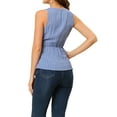 thumbnail image 4 of INSPIRE CHIC Women's Summer Tops Sleeveless V Neckline Wrap Tie Waist Tops S Light Blue, 4 of 7