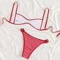 thumbnail image 7 of NMMUED Bathing Suits for Women Two Piece Bikini Set Gingham Plaid Swimsuits Checkered High Cut Bottom Swimwear Chic Summer Vacation Tropical Cruise Beachwear Outfits Red S, 7 of 7