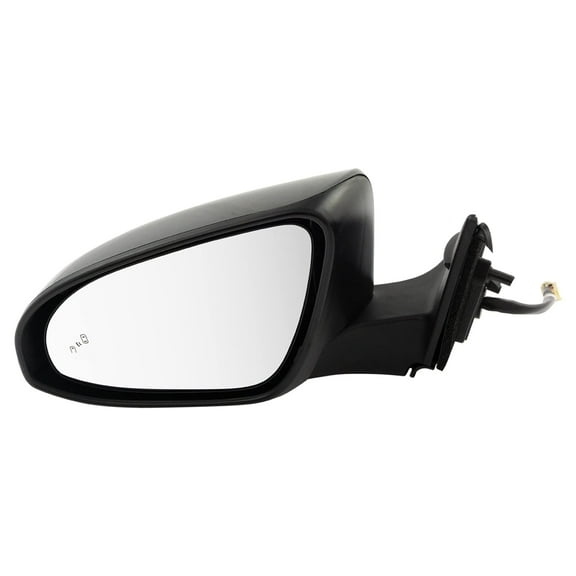 TRQ Mirror Power Heated Blind Spot Detection Smooth Black Left LH for Camry New MRA06829 Fits select: 2016-2017 TOYOTA CAMRY