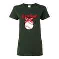 thumbnail image 2 of Wild Bobby, Cute Baseball Mom Ribbon Gift, Mother's Day, Women Graphic T-Shirt, Forest Green, X-Large, 2 of 3