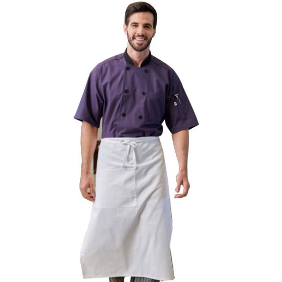 Vtex 0494-5302 Uncommon Threads Womens Havana Chef Coat SS Mesh, Eggplant - Small