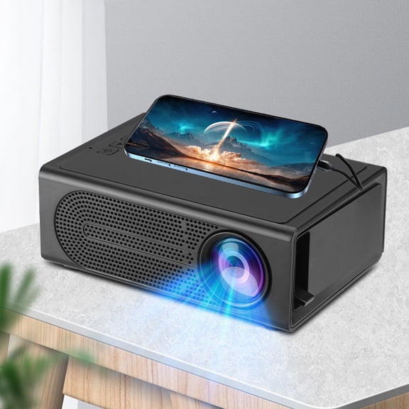 Portable Wall Projector for Bedroom, Mini Projector with Remote LED, Phone Projector 1080p HD, Projecter for Living Room and Bedroom USB/Av/Memory Card