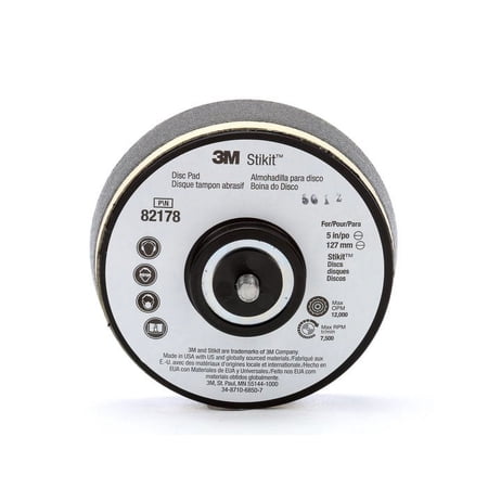 UPC: 0051144821785 | 3M 82178 821 Series Dust Control Regular Disc Pad  5 in Dia  5/8 in – 11 TPI Arbor  PSA Attachment