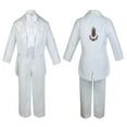 thumbnail image 3 of Baby Boy Christening Baptism Formal White Tail Suit Silver Maria on Back Sm-20, 3 of 4