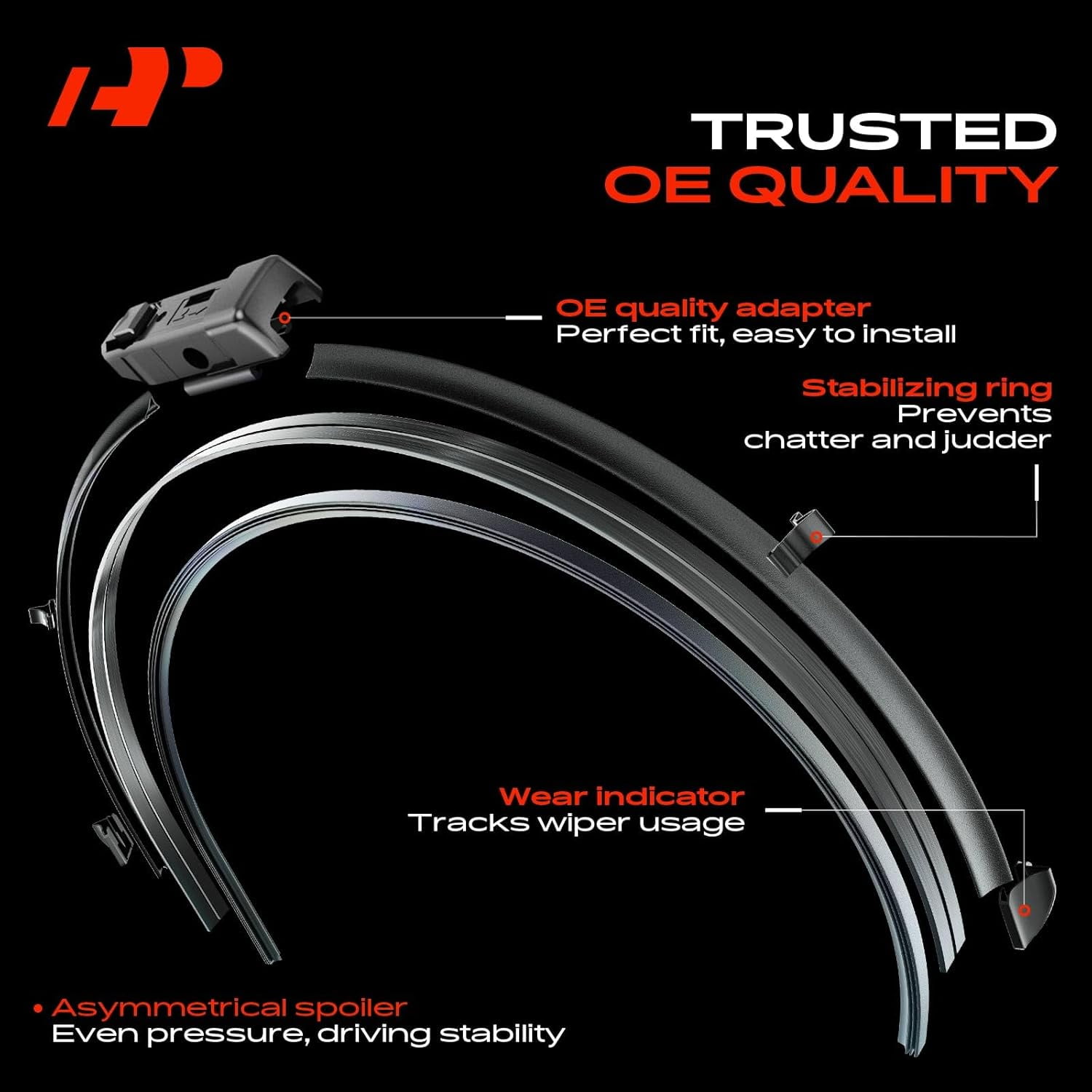 A-Premium Windshield Wiper Blades Compatible with Audi Q5/SQ5 2018-2024, Q3 2021-2024, allroad 2013-2016 - Front Rear Wiper Blade Set for 24"/20"/15", TLPN/FR_DA, w/Wear Indicator & Towel (Pack of 3)