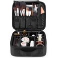 thumbnail image 1 of Estuche de maquillaje de viaje, organizador profesional de bolsas de maquillaje cosmético Bolsa de almacenamiento de cosméticos portátil con divisores ajustables (NEGRO), 1 of 4