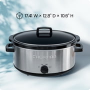 Chefman 7-Quart Family Size Electric Slow Cooker, Dishwasher-Safe Crock - Stainless Steel