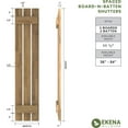 thumbnail image 2 of Ekena Millwork 11 1/2"W x 76"H Americraft Three Board (2 Batten) Exterior Real Wood Spaced Board-n-Batten Shutters (Per Pair), Unfinished, 2 of 10