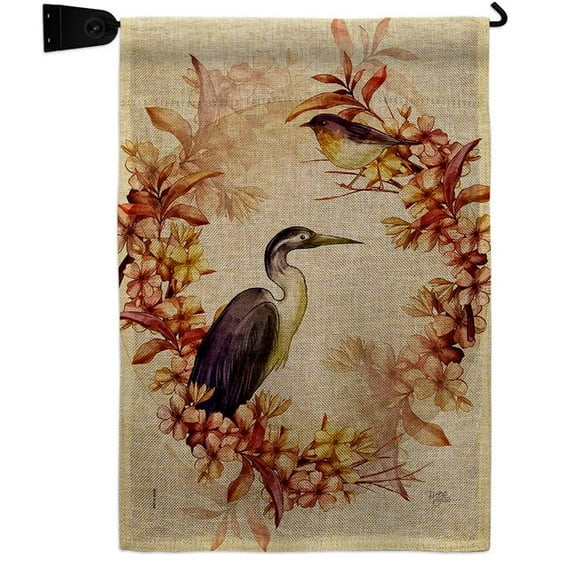 Breeze Decor GS120266-DB-04 Birds Wreath Animals Bird 13 x 18.5. in. Double-Sided Decorative Horizontal House Garden Flag Set for Decoration Banner Yard Gift