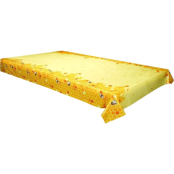 Bee Themed Party Tablecloths Plastic Dining Table Cover For Graduation Birthday Bee Themed Party Supplies