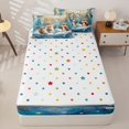 thumbnail image 4 of Erosebridal Cartoon Cute Capybara Zipper Queen Comforter Set with Fitted Sheet and 2 Pillowcases,Watercolor Wildlife Zipper Bedding Set For Boys,Polkadot Reversible,4pcs, 4 of 7