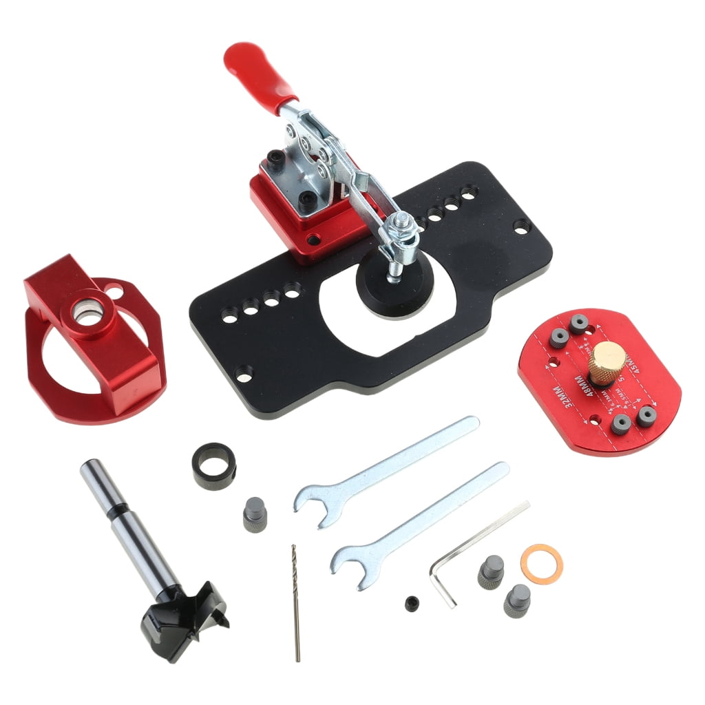 Hinge Jig with Quick Clamp Concealed Door Hinge Jig 35mm Cabinet Hinge Jig Hinge Hole Drilling Jig Woodworking Tool