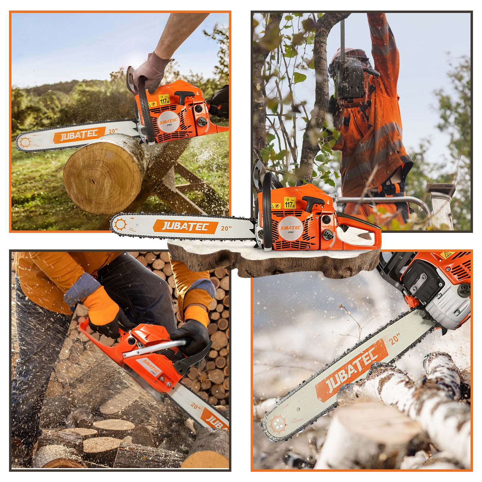 56.5cc 20 inch Bar Gas Powered Chainsaws 2 Stroke Handed Petrol Gasoline Power Chain Saws for Trees Wood Cutting