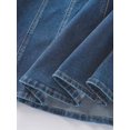 thumbnail image 6 of Womens Light Wash Denim Midi Skirt With Pockets A-Line Flare Style, 6 of 24