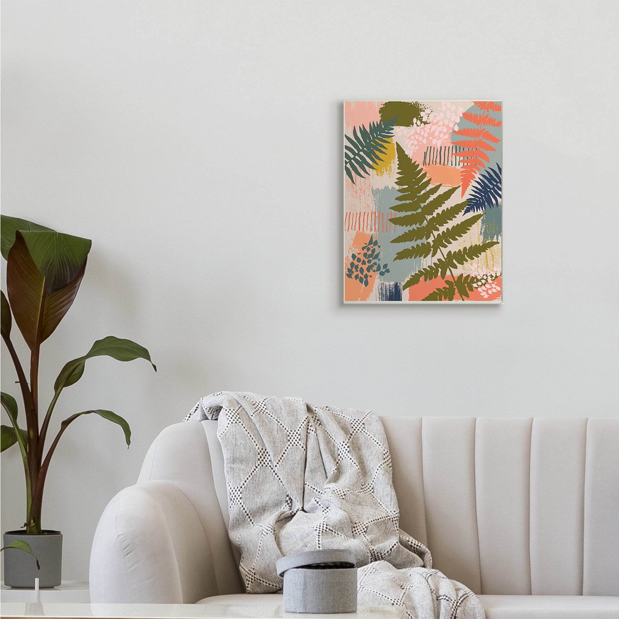 Stupell Industries Organic Forest Ferns Paintbrush Stroke Pattern,13 x 19,Designed by Lisa Whitebutton
