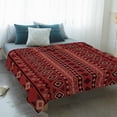 thumbnail image 4 of Red Boho Southwestern Blanket Soft Cozy Warm Throw Blanket for Couch, Plush Fuzzy Flannel Fleece Blankets for Sofa, Farmhouse Aztec Tribe Ethnic Motifs Bed Blankets Lightweight Gifts for Men, 40"x50", 4 of 9