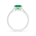 thumbnail image 2 of ANGARA Natural Oval Solitaire 1.5 ct Emerald Cocktail Ring in 14K White Gold for Women (Size-9x7mm) | May Birthstone, Birthday, Anniversary, Jewelry Gift for Women | Natural Emerald Ring, 2 of 10