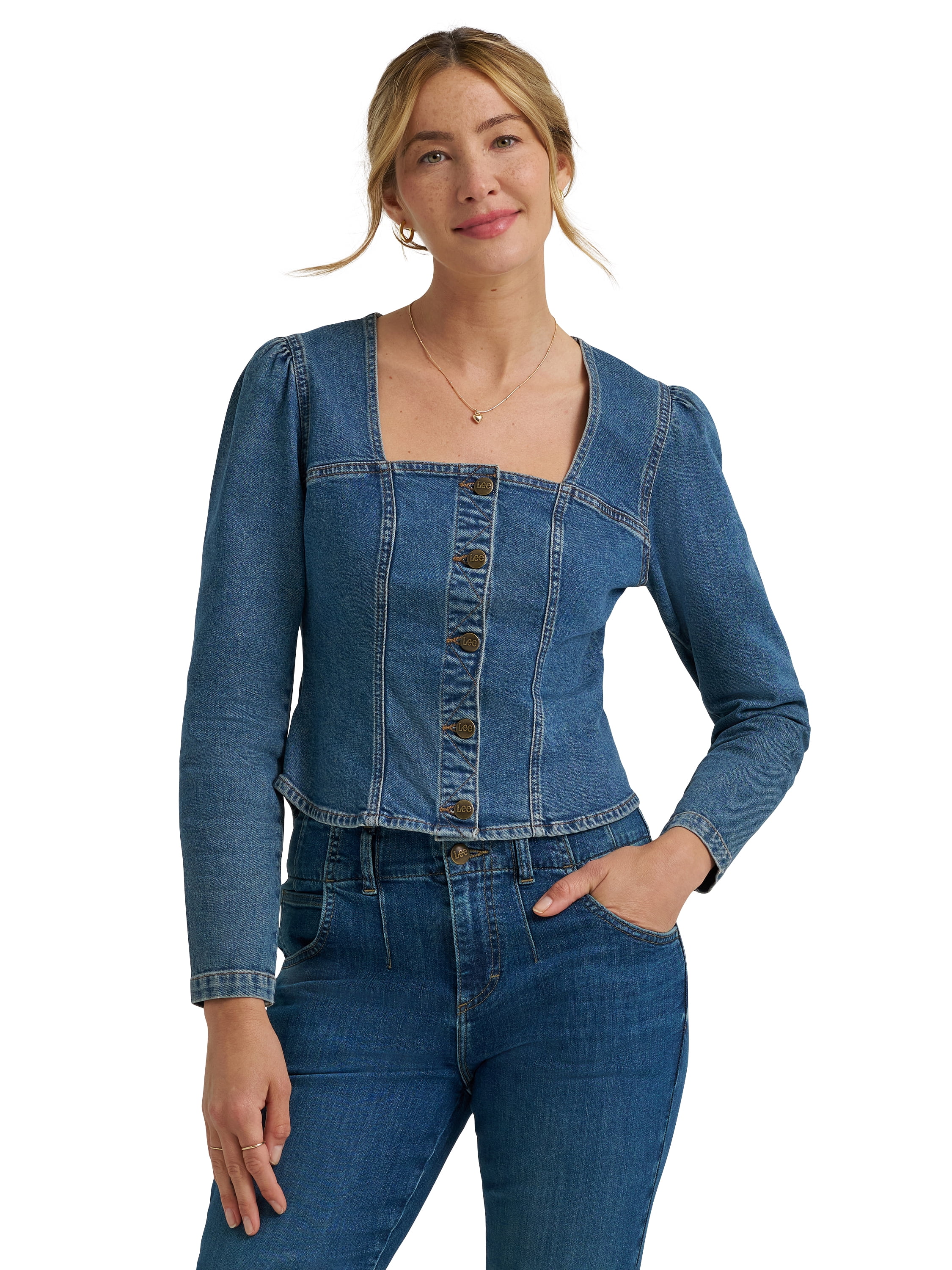 Lee® Women's Heritage Long Sleeve Button-Front Denim Top, Sizes XS