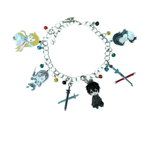 Sword Art Online Anime Manga Fashion Silvertone Novelty Charm Bracelet