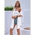 thumbnail image 5 of Women Swimsuit Coverup Shirt Dress Button Down Bathing Suit Cover Up Beachwear White XXL, 5 of 9