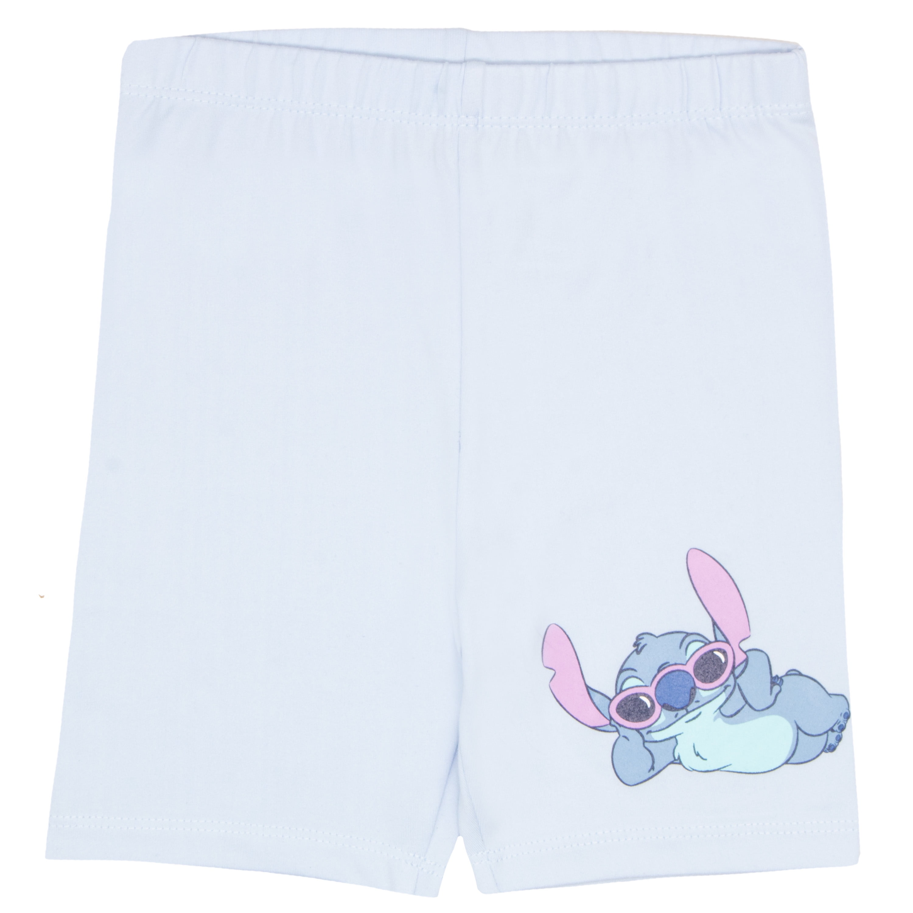 Disney Lilo & Stitch Girls 2-Piece Set - Stitch Good Vibes Graphic Print T-Shirt and Biker Shorts - Summer Outfits for Kids (SizeS 2T-6X)