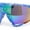 Blue - Teal Mirror, variant on Mens Paint Splatter Oversize Shield Curved Wrap Color Mirror Sport Sunglasses Navy - Purple Mirror