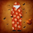 thumbnail image 1 of Family Halloween Pjs Matching Sets Halloween Print Long Sleeve Zippered One Piece Pajama Hooded Jumpsuit Winter Halloween Pjs Family Set, 1 of 4