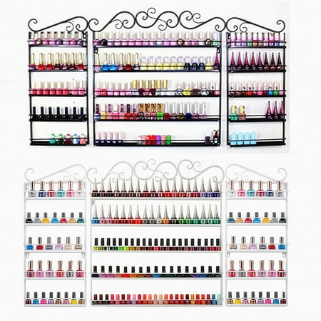 5 Layers Durable Metal Wire Nail Polish Display Organizer Wall Rack Hold 120 To 180 Bottles Nail Art Manicure Show Tool