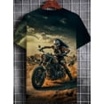 thumbnail image 3 of Men's Retro Motorcycle Rider Pattern T-Shirt - Retro Casual Crew Neck Short Sleeve T-Shirt with Dynamic Motorcycle Design, Perfect for Motorcycle Lovers and Vintage Fashion Lovers, 3 of 6