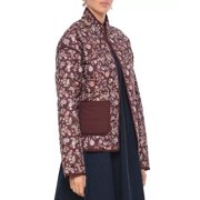 Bagatelle BROWN DITSY FLORAL Women's Quilted Jacket, US X-Large