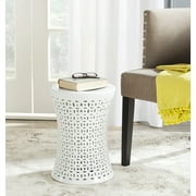 Safavieh Camilla Coin Indoor/Outdoor Garden Patio Stool, White