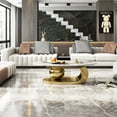 thumbnail image 6 of Living Room 51 Inches Oval Table, Faux Marble Surface, Stainless Steel Base, Design Coffee Heat-, 6 of 6
