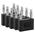 thumbnail image 1 of Double Row Banana Plug, Dual Banana Plug Anti Slip Stable 5PCS  For Speaker Wires Black, 1 of 8