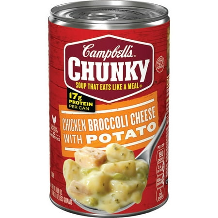 (6 Packs) Campbell's Chunky Chicken Broccoli Cheese With Potato Soup, 18.8