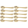 thumbnail image 3 of Vajilla desechable, suministros premium resistentes, juego de cubiertos, utensilios para postres, festivales, catering familiar, eventos, bodas. 10x Cucharas Doradas, 3 of 9