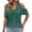 Green, variant on Womens Summer Tops Clod Shoulder V-Neck Short Sleeve Blouses Pleated Loose Fitted Casual Tunic