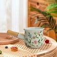thumbnail image 4 of CZQ Mini Enamel Saucepan Easy-Release Milk Pan 9cm Small Sauce Pot with Wooden Handle for Food, Frying, Boiling, Warming, Easy to Clean, 4 of 6