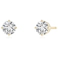 thumbnail image 2 of ANGARA Natural Basket-Set 1 ct Diamond Stud Earrings in 14K Yellow Gold for Women (Size-5.1mm| Color-H| Clarity-SI2) | April Birthstone, Anniversary, Jewelry Gift for Women | Natural Diamond Earrings, 2 of 9