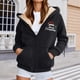 thumbnail image 2 of WILLBEST Sudadera Larga para Mujer, Estilo Casual de Invierno, con Cremallera, Forrada, con Estampado Festivo Chaqueta Suave, Cómoda y Cálida, Ideal para Deportes Al Aire Libre y Uso Diario Mediana, 2 of 5