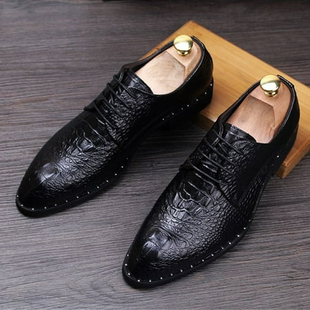 

Men‘s Printed Pointed Toe Faux Leather Dress Shoes