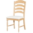 thumbnail image 4 of 4 Dining Chairs - Vintage Style, Serrated Back, Natural Rubberwood, 330lbs Weight Limit, Upholstered Ergonomic Design, 2 Colors Traditional With Back 4, Rubberwood Frame, Capacity, Soft Seating,, 4 of 5