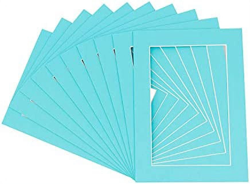 Pack Of Ten 11X14 Mats Bevel Cut For 9X12 Photos Acid Free Aquamarine Blue Precut Matboards